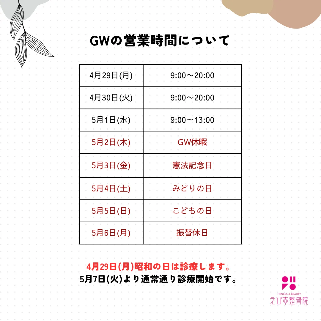 GW休暇について